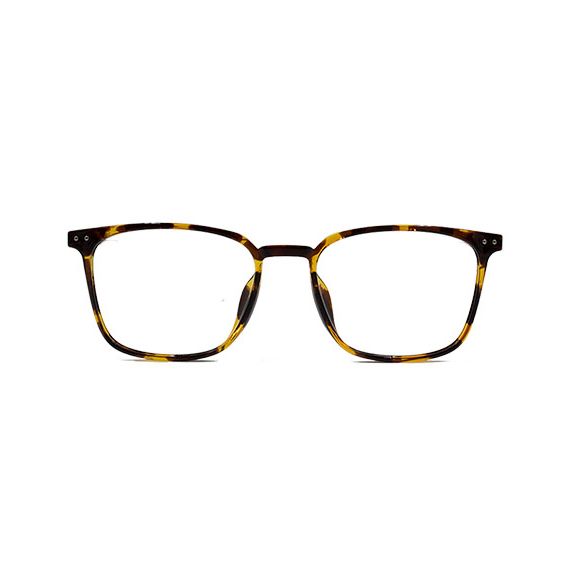 Woman round glasses brown