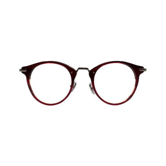 Woman round glasses brown