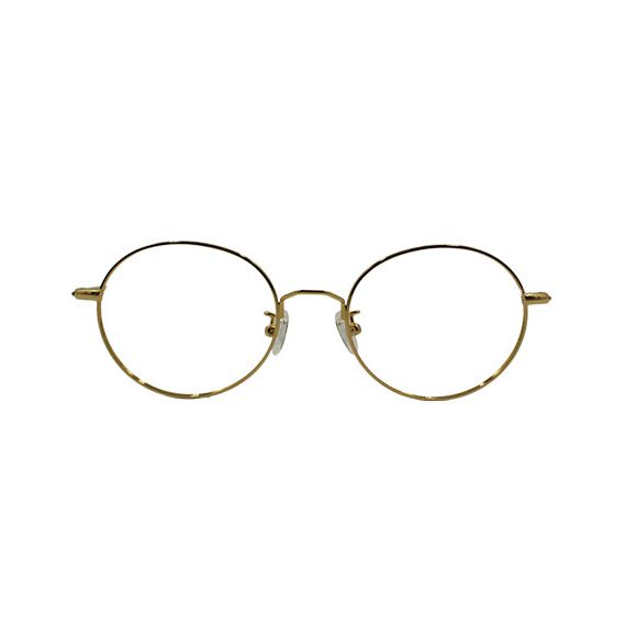 Woman round glasses brown