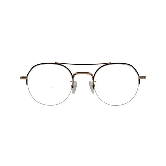 Woman round glasses brown