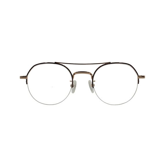 Woman round glasses brown