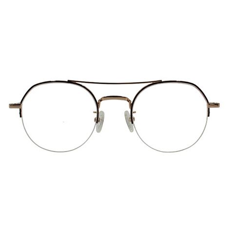 Woman round glasses brown