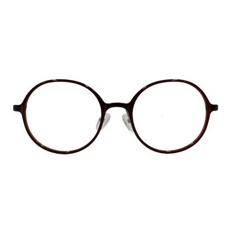 Woman round glasses brown