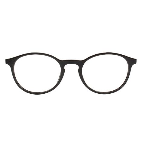 Woman round glasses brown